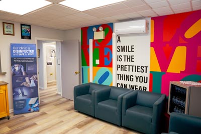 the waiting room of Clementon Dental